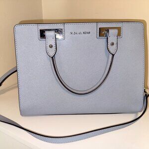 Michael Kors Light Blue Saffiano Leather Satchel